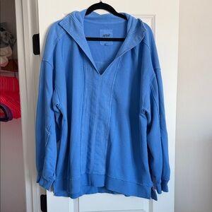 Aerie Blue Collared Pullover Sweatshirt